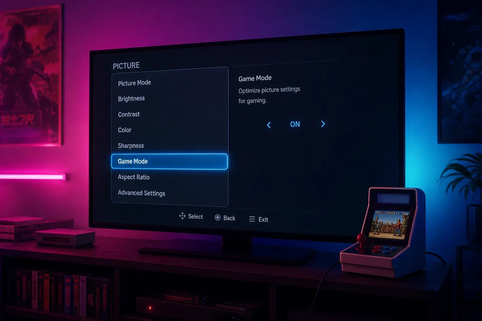 HDMI и настройки телевизора для ретро: как убрать лаг и мыло