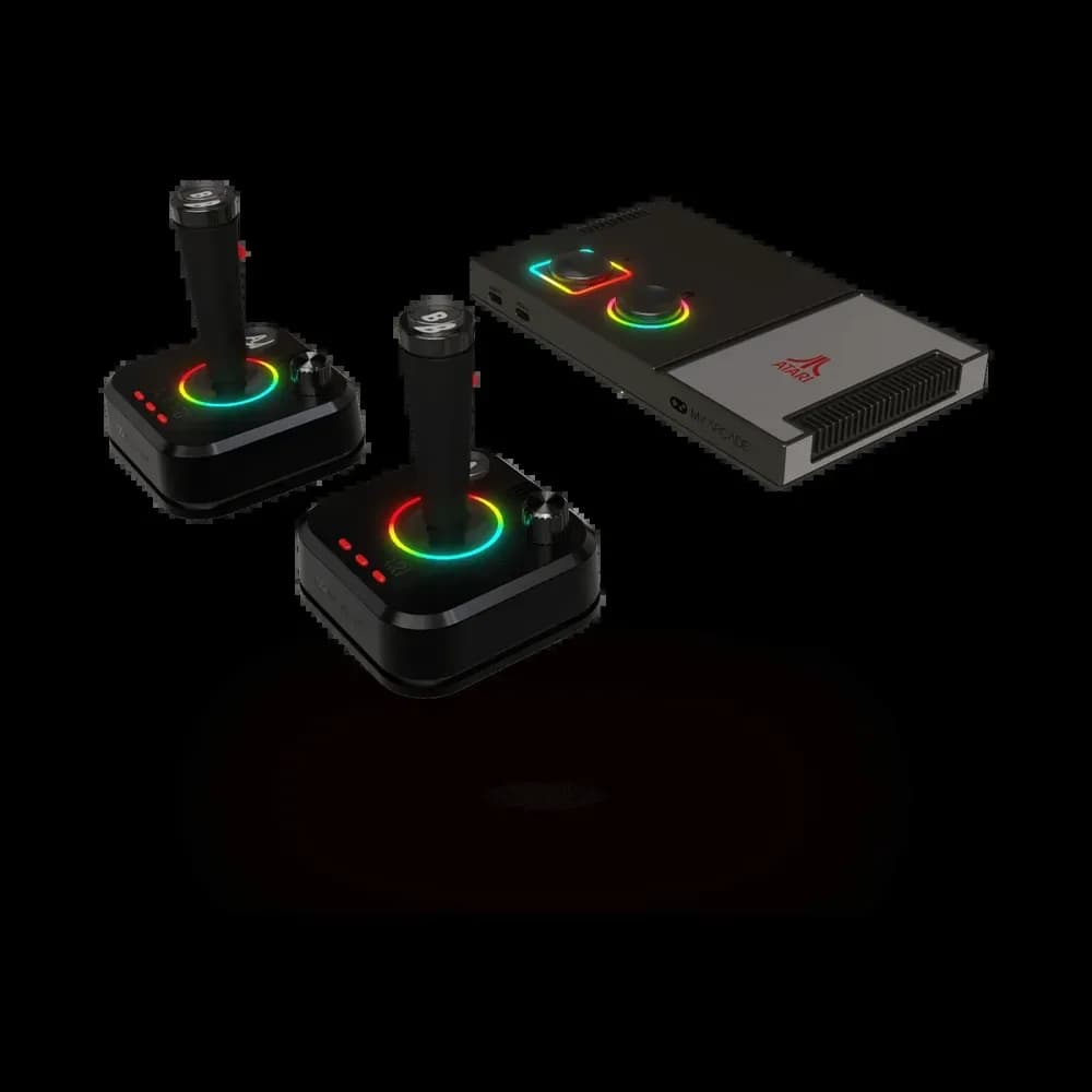 Gamestation Pro с двумя беспроводными джойстиками с RGB-подсветкой для игры вдвоём на телевизоре