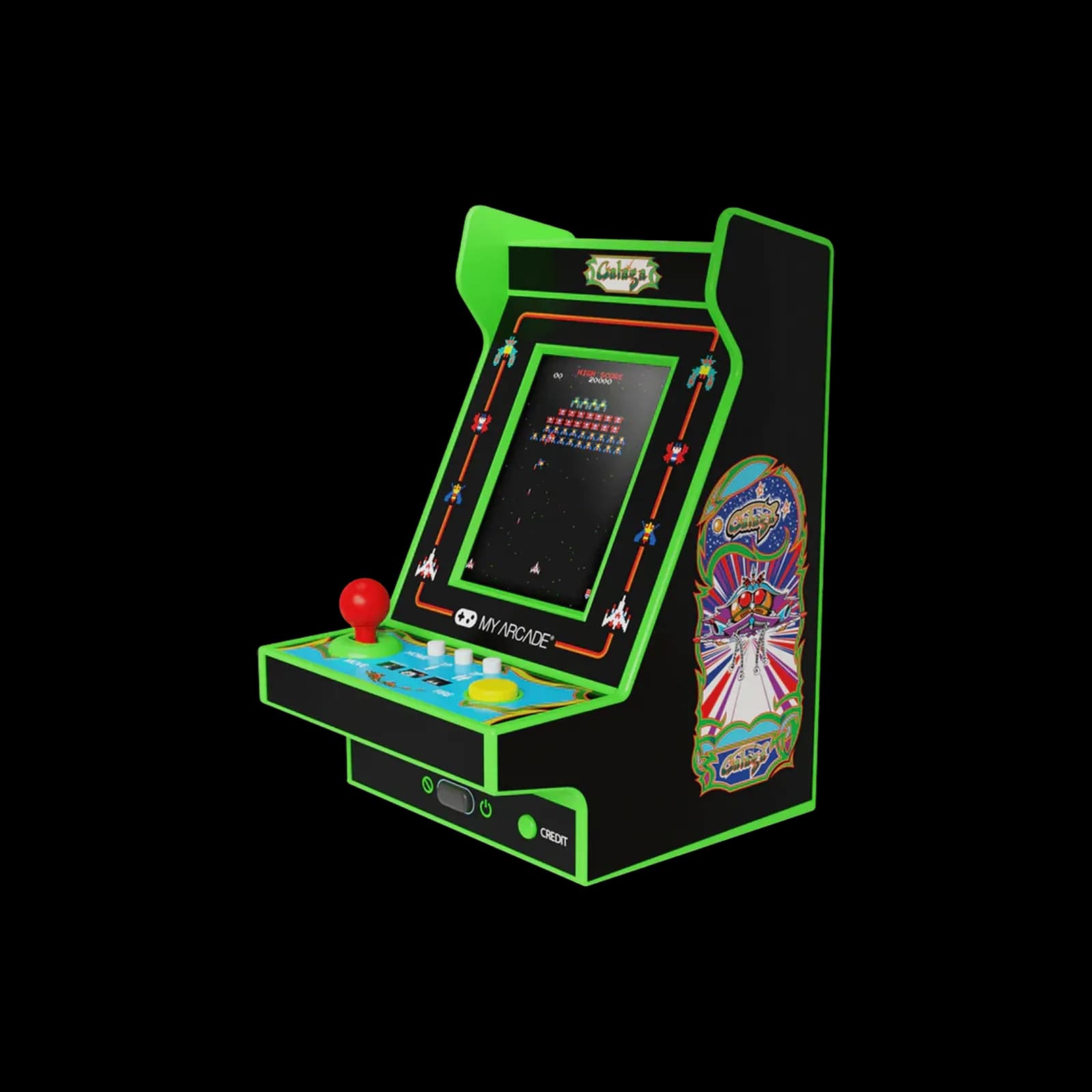 Nano Player с игрой Galaga - самый компактный формат MYARCADE размером с ладонь